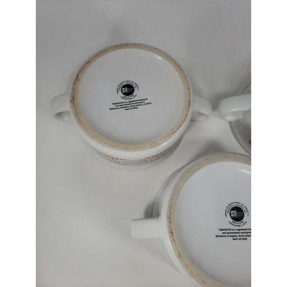 Tabasco Logo Chili Soup Stoneware Bowls Set of 3 with Handles Southwest Graphics - Picture 9 of 15